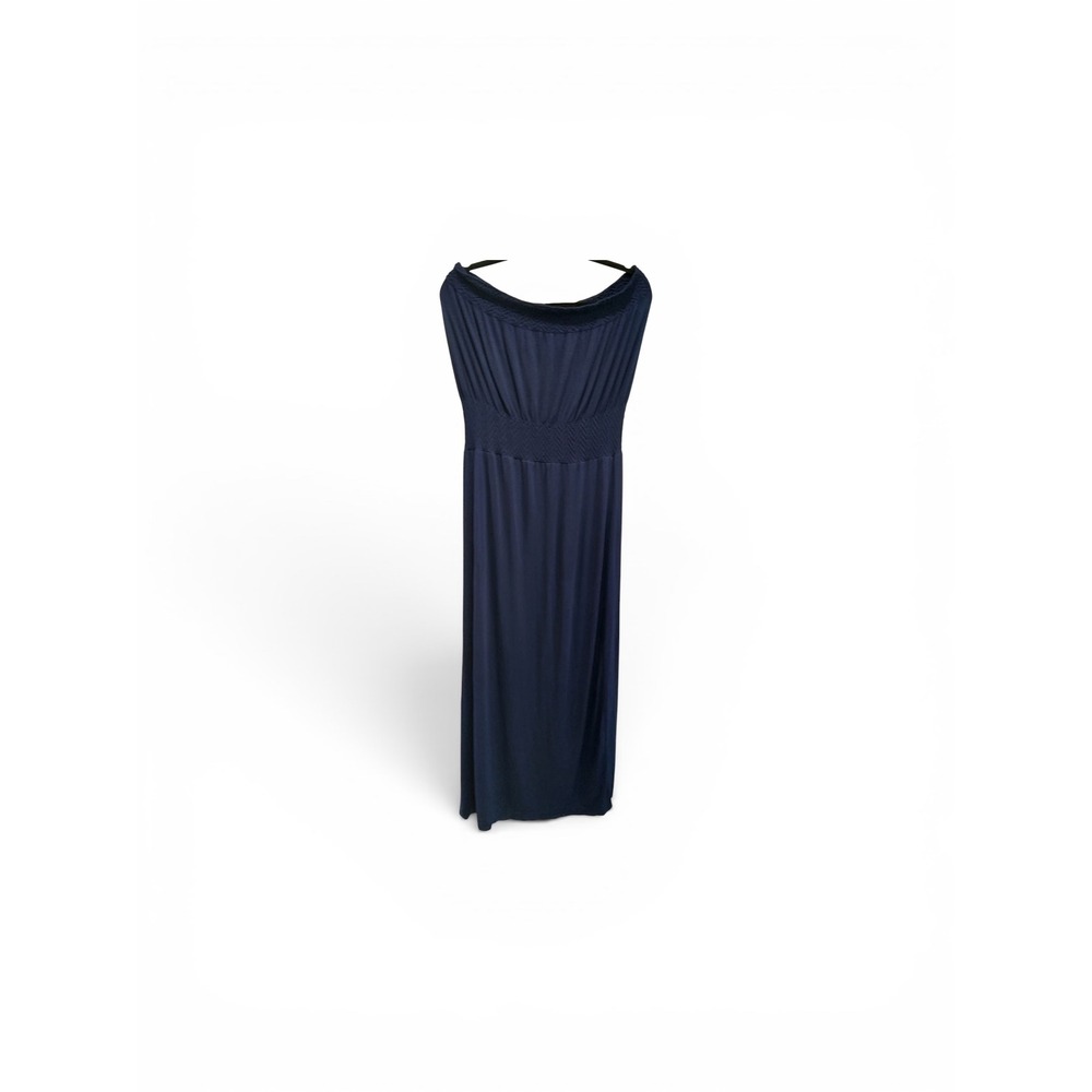 Lark + Grey Navy Blue Strapless Smocked Maxi Dress Plus Size 2XL 3XL Stretch
